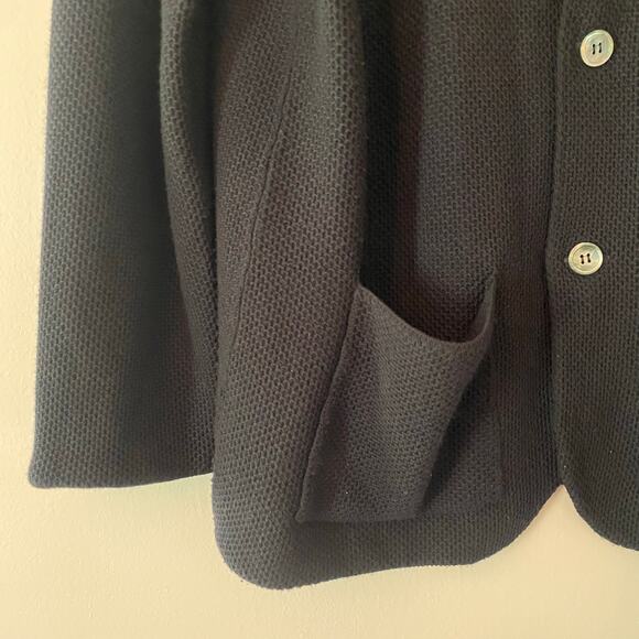 Isaia Napoli Men's size XXL Navy Blue 100% Merino Wool Cardigan Sweater Jacket - Picture 5 of 10